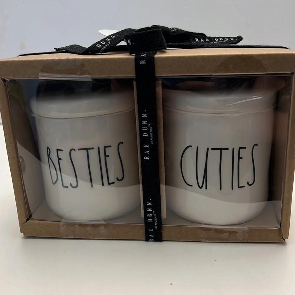 Rae Dunn Besties and Cuties New Ceramic Heart Lid Decor Canisters